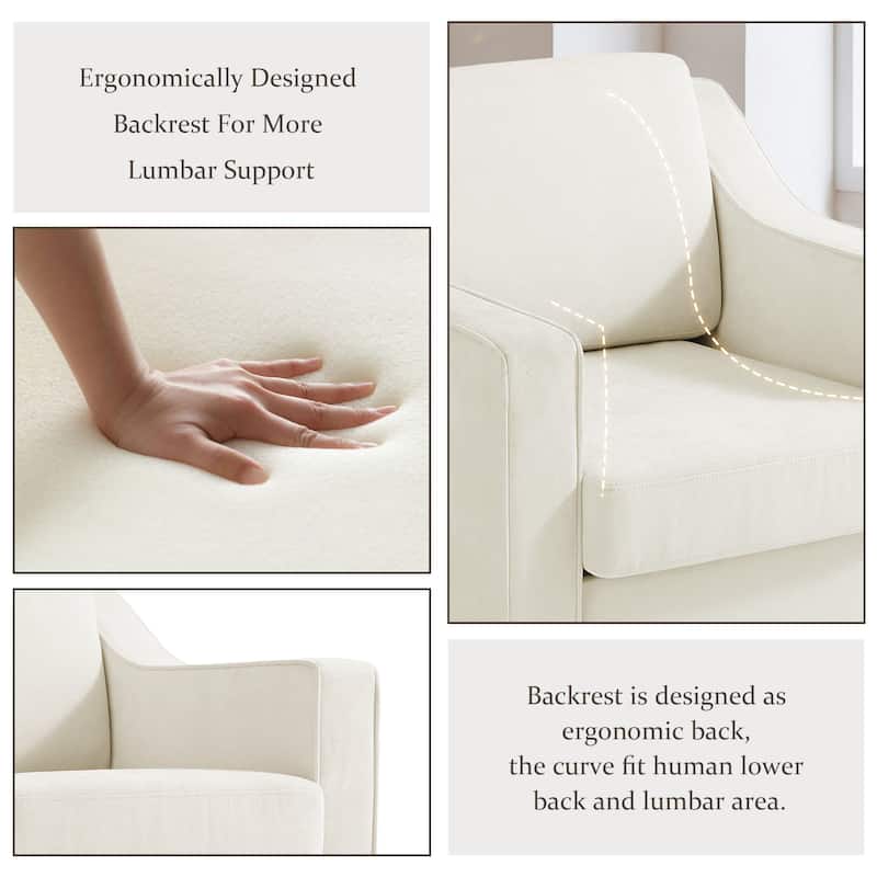 UIXE Chenille/Leather Swivel Barrel Chair Accent Chairs For Living Room