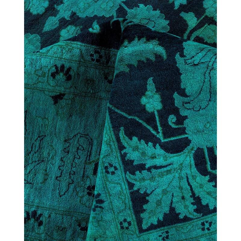 Contemporary Overdyed Wool Hand Knotted Area Rug - 9' 2" x 12' 5"