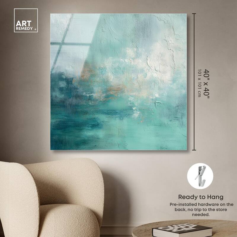 Green Blue I Acrylic by Art Remedy, Ready to Hang
