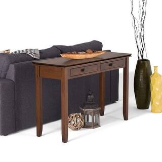 Rustic Console 54 Inch Wide WYNDENHALL Stratford SOLID WOOD 54 inch Wide Transitional Wide Console ...