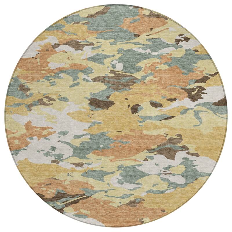 Machine Washable Indoor/ Outdoor Abstract Mexi Chantille Rug