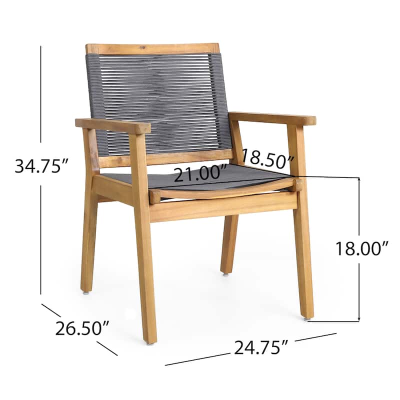Mcgill Outdoor 5 Piece Acacia Wood Dining Set by Christopher Knight Home