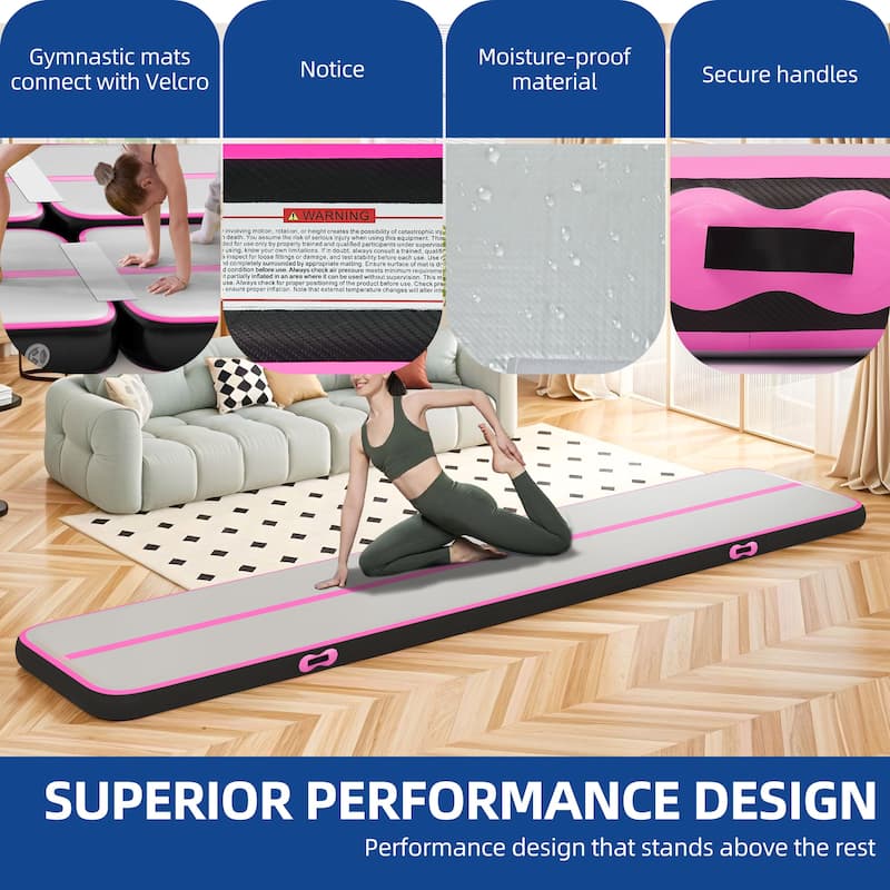 Air Track Tumbling Mat with Electric for Gym Yoga Water