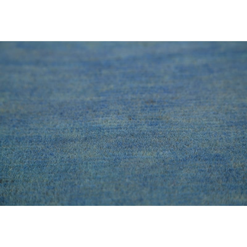 Blue Gabbeh Modern Rug Hand-Knotted Wool Carpet - 4'1" x 5'11"