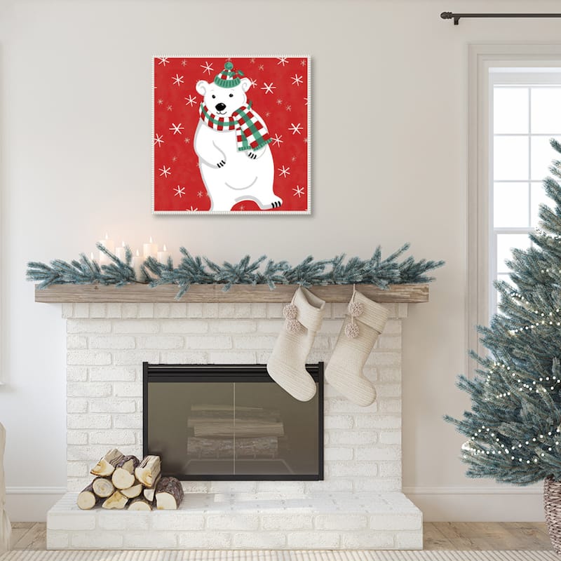 Festive Christmas III by Anne Tavoletti Framed Canvas Wall Art Print