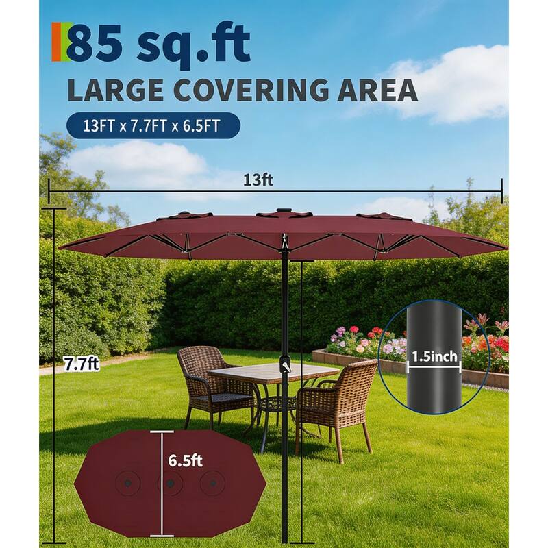 13ft Patio Umbrella, with Double Canopy, No Base