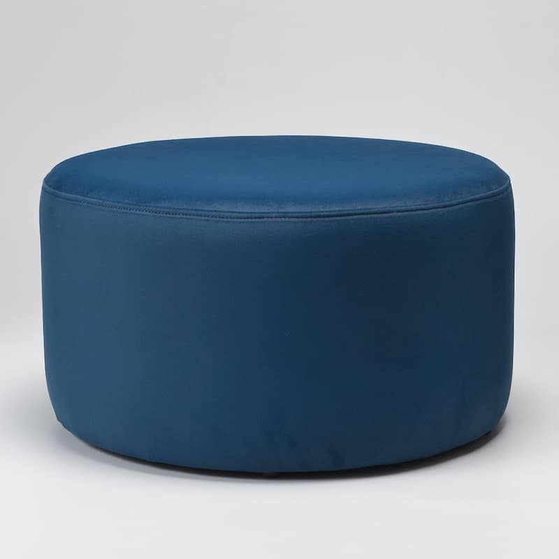 KINWELL Round Upholstered Pouf Ottoman Footrest