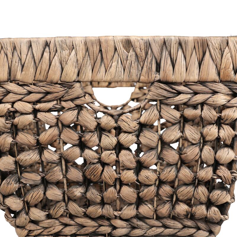 Aria Handwoven Water Hyacinth Nesting Storage Baskets with Handles (Set of 5)