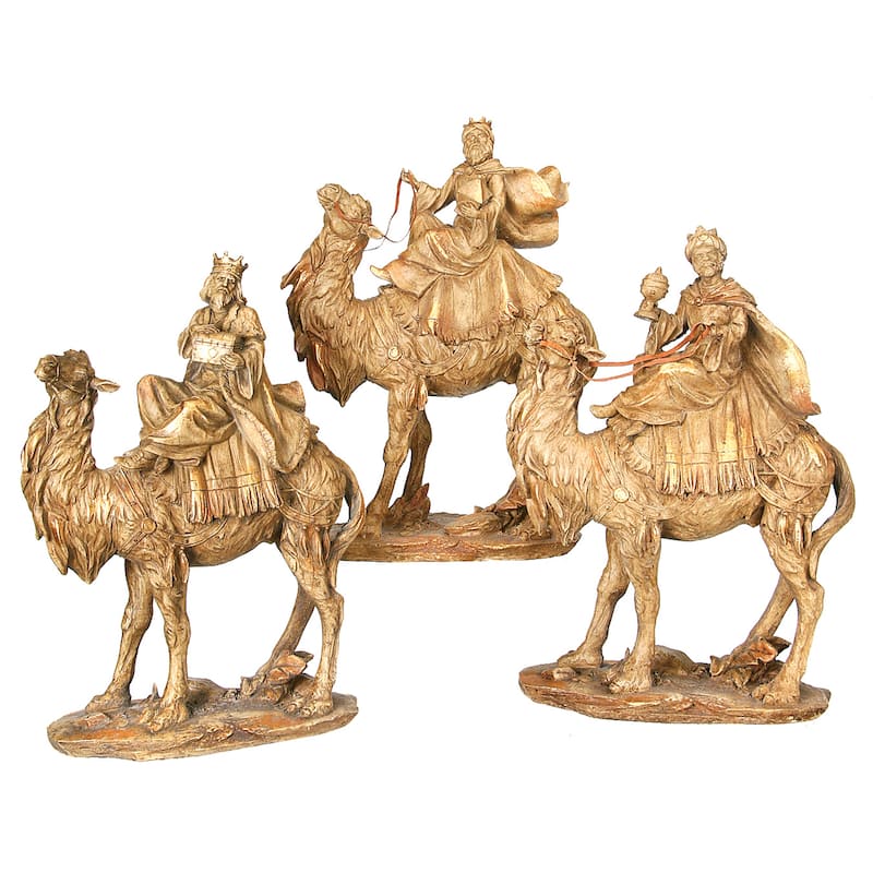 Resin 3kings On Camel 13" Set of 3