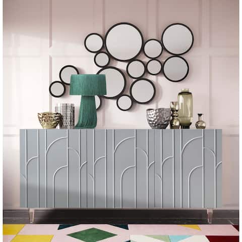 Deco Grey Lacquer Buffet - N/A
