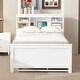 preview thumbnail 3 of 26, Twin Size Platform Kids Bed Frame with Storage Headboard, USB, Twin Size Trundle and 3-Drawers for Bedroom, White