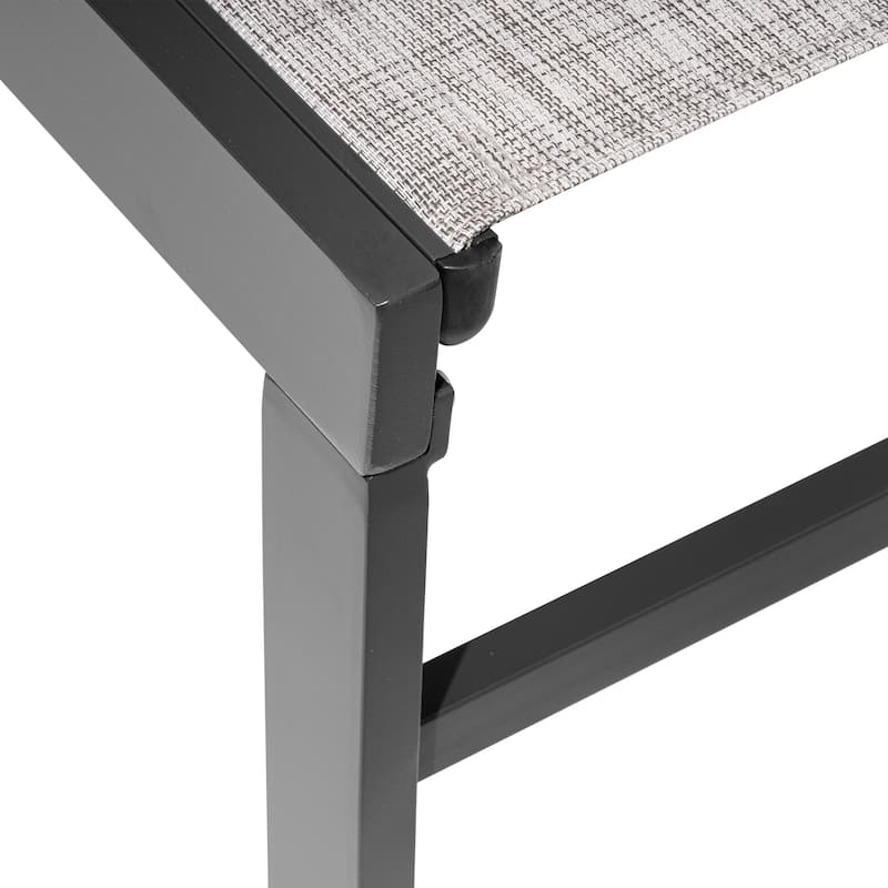 Outdoor Aluminum Chaise Lounge Chairs and Side Table, Sun Lounger with Adjustable Backrest