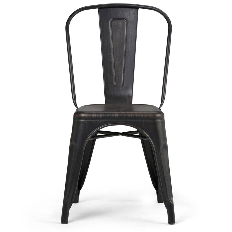 WYNDENHALL Freya Industrial Metal Dining Side Chair (Set of 2) , Fully Assembled - 17.7"w x 21.1"d x 33.1"h