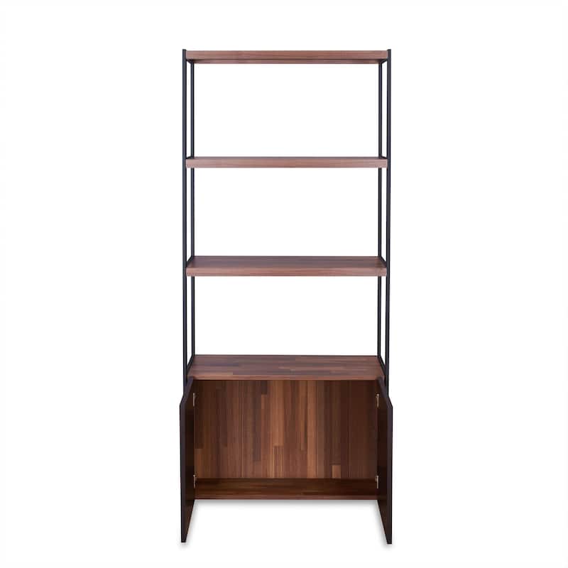 Sara Walnut & Sandy Black Finish Bookshelf