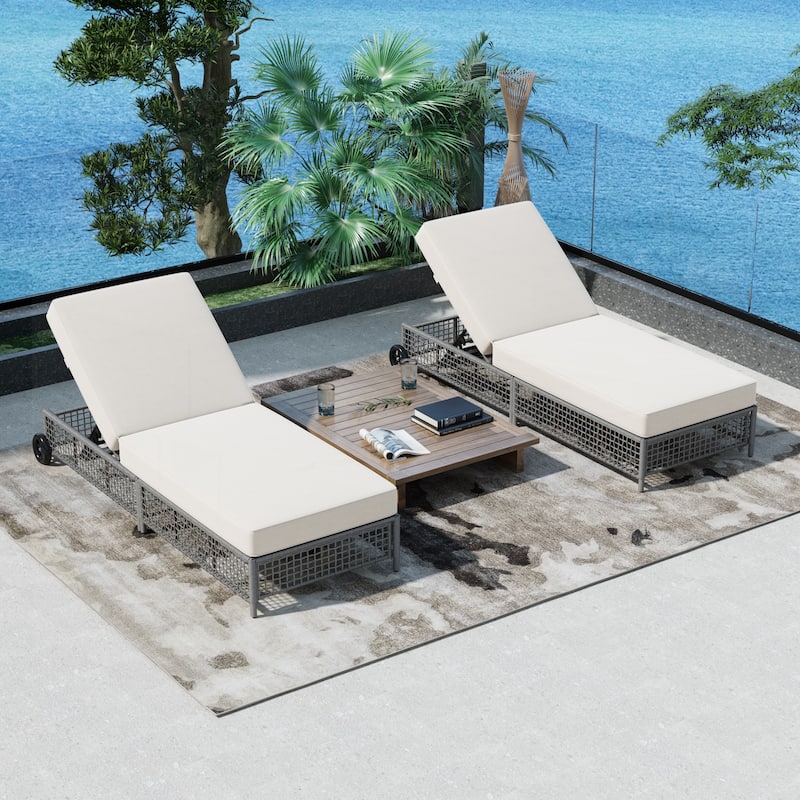 Outdoor Lounge Chair Set of 2 - Grey