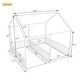 preview thumbnail 29 of 35, Metal Twin Size House Platform Bed with Two Shared Beds, Guardrails, Roof and Windows, Sturdy Frame, Black Finish