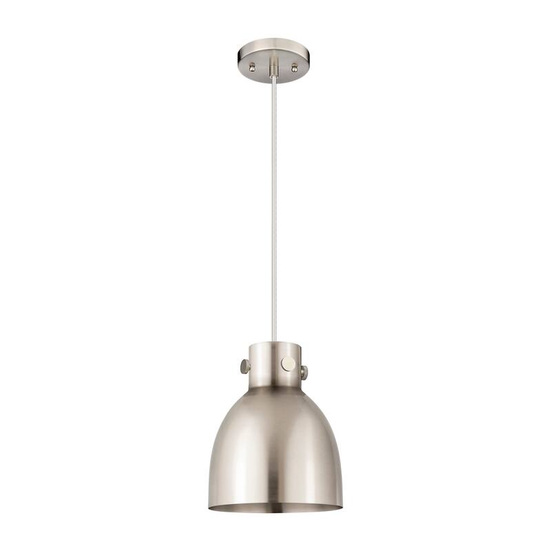 Innovations Lighting Newton Metal Bell - 1 Light 8" Cord Hung Pendant - Satin Nickel