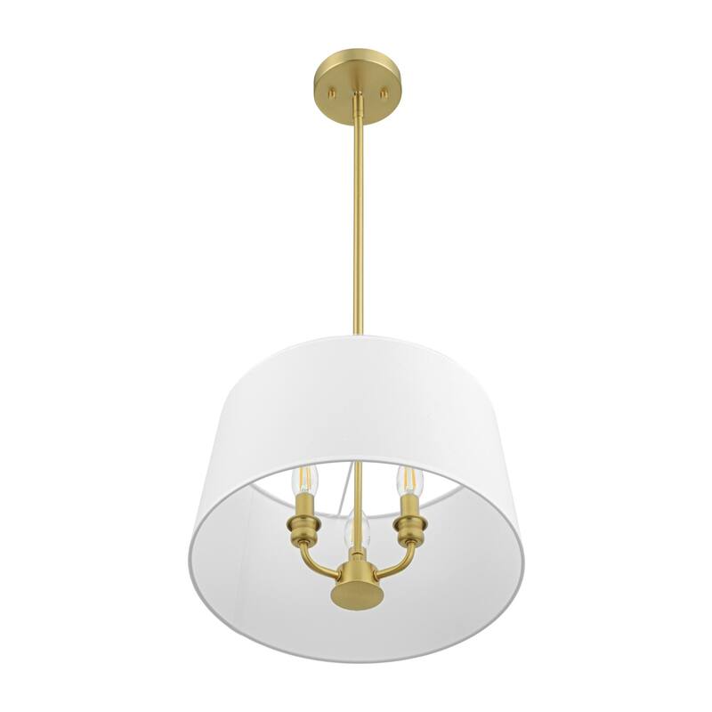 Prominence Home Billet Convertible Pendant/Semi-Flush with Fabric Shades - Brushed Gold
