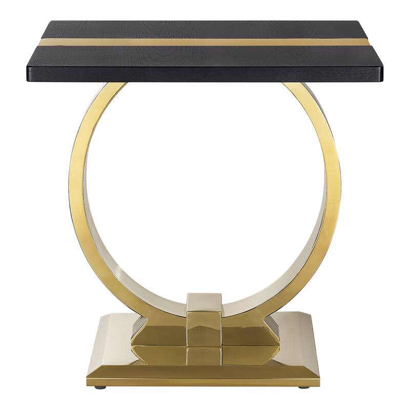 Furniture of America Carra Modern 3-Piece Stainless Steel O-Shaped Trestle Base Coffee Table Set