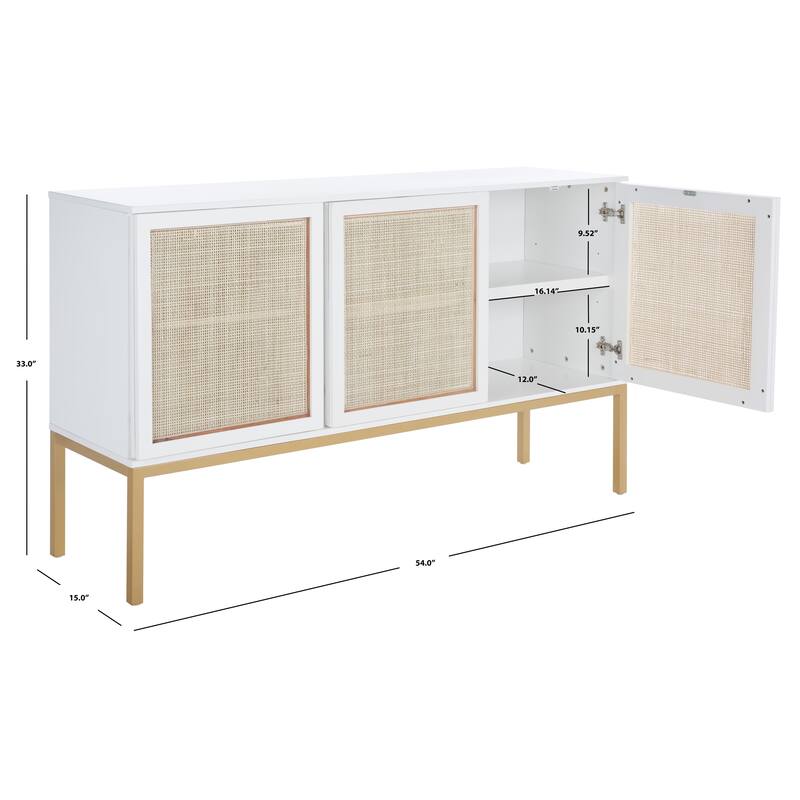 SAFAVIEH Tabetha 2-Shelf Rattan Sideboard - 54 In. W x 15 In. D x 33 In. H - 54Wx15Dx33H