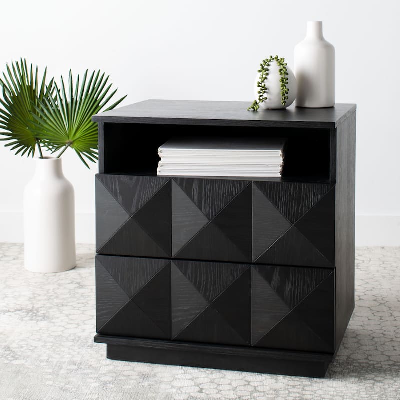 SAFAVIEH Couture Dzidra 2-Drawer Nightstand - Black