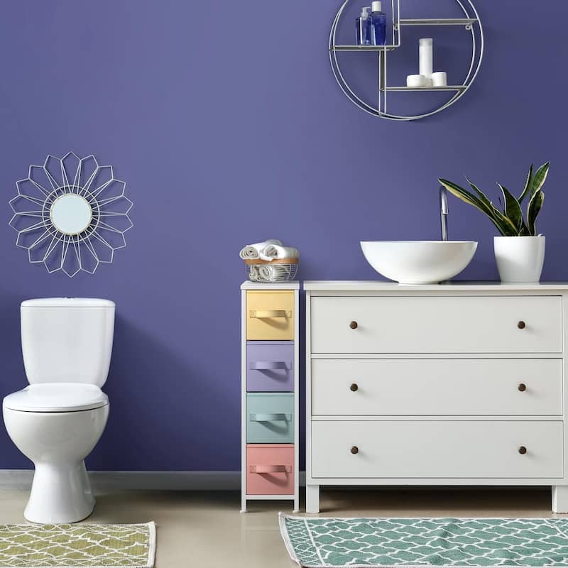 Narrow Dresser Tower with 4 Drawers - Vertical Storage for Bedroom