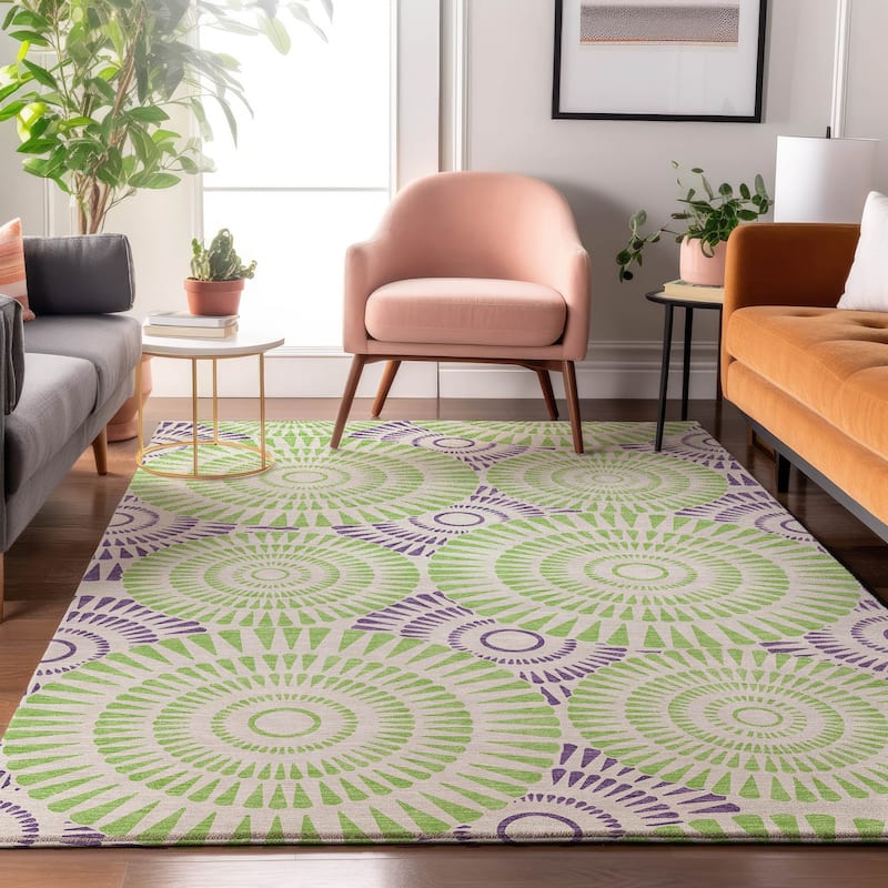 Premium Washable Super Soft Casual Geo Mayfield Rug - White - 5' x 7'6"