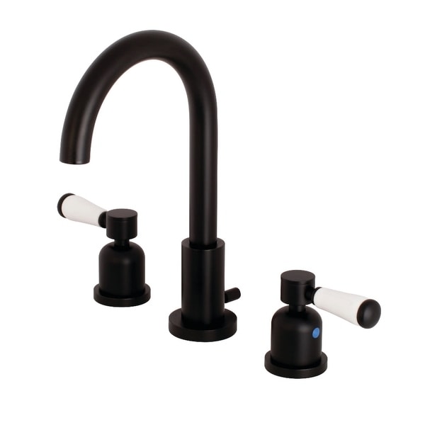 Kingston Brass FSC892.DPL Paris 1.2 GPM Deck Mounted Bathroom Faucet with Lever Handles - Matte Black