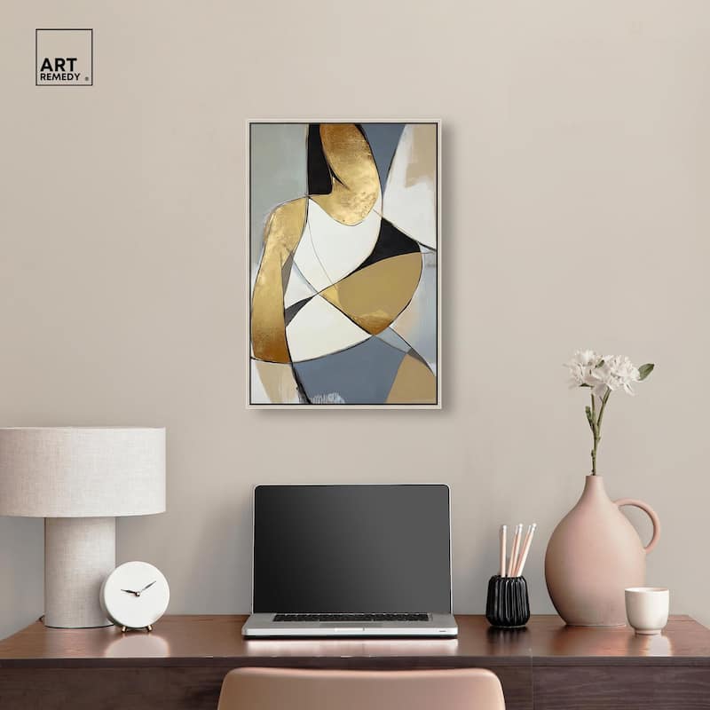 Gold Leaf Contours Canvas by Art Remedy