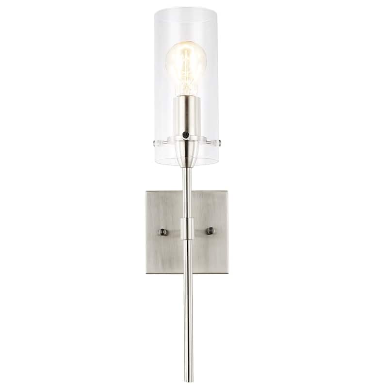 Light Society Montreal Clear Glass Wall Sconce - Clear/Satin Nickel
