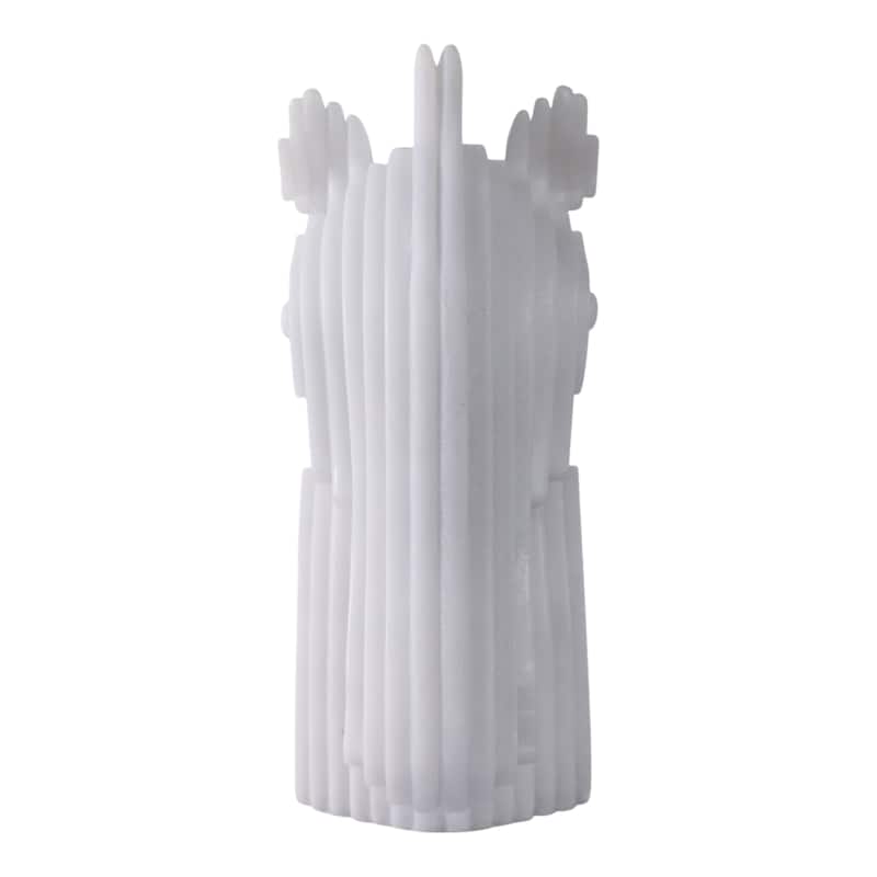 Resin Sculpture Layered Modern Horse Bust Design - 12" White - 9.5" x 5" x 12"