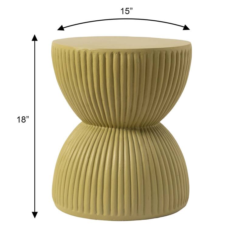 15" Wide Side Table in Painted Fiberstone with Hourglass Design Spire Collection