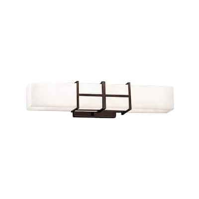 Justice Design Fusion Structure Dark Bronze Wall/ Bath Bar, Opal Shade