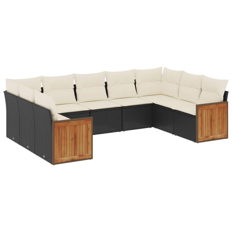 vidaXL Patio Sofa Set with Cushions Outdoor Conversation Furniture Poly Rattan