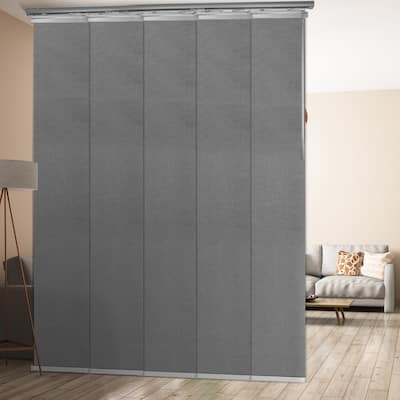 InStyleDesign Iron 5-Panel Single Rail Panel Track / Room Divider / Blinds 40"-70"W x 91.4"H, Panel width 15.75"