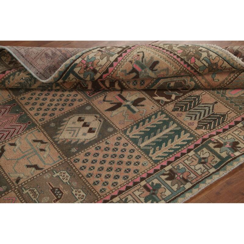 Garden Design Bakhtiari Persian Vintage Rug Hand-Knotted Wool Carpet - 4'10" x 9'2"