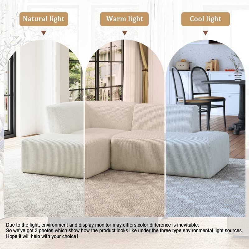 Oversized Corduroy Modular Sectional Fabric Sofa