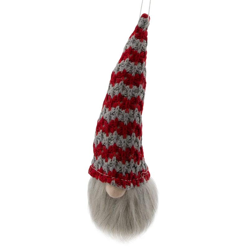 8" Lighted Knit Gnome Head Christmas Ornament