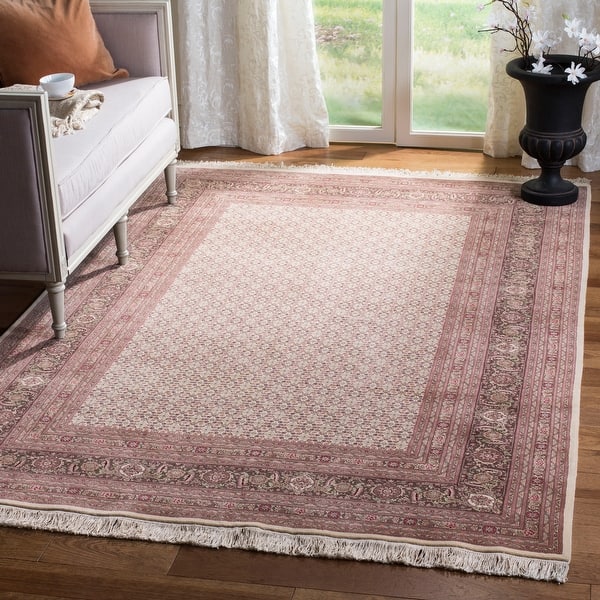 slide 2 of 24, SAFAVIEH Couture Hand-knotted Tabriz Herati Ruhama Traditional Oriental Wool Rug with Fringe 6' x 9' - Ivory - Rectangle