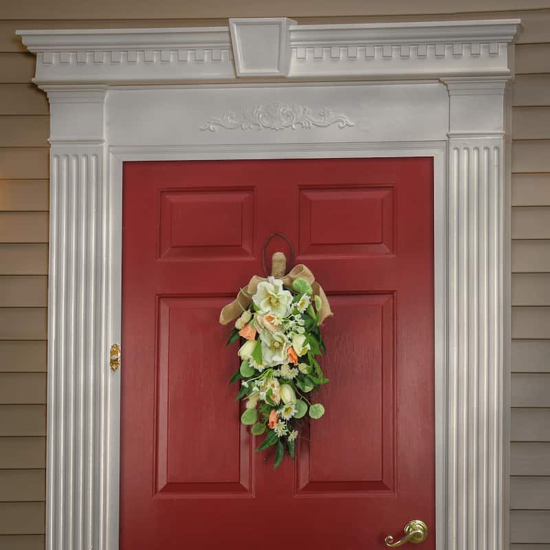 National Tree Company 26 in. Tulips, Poppies, and Buttercups Swag