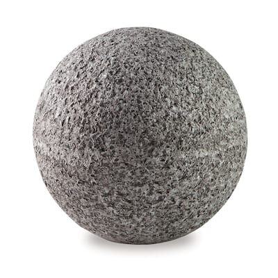 Zean 6 Inch Tabletop Sculpture Set of 3, Sphere, Gray Faux Cement Look