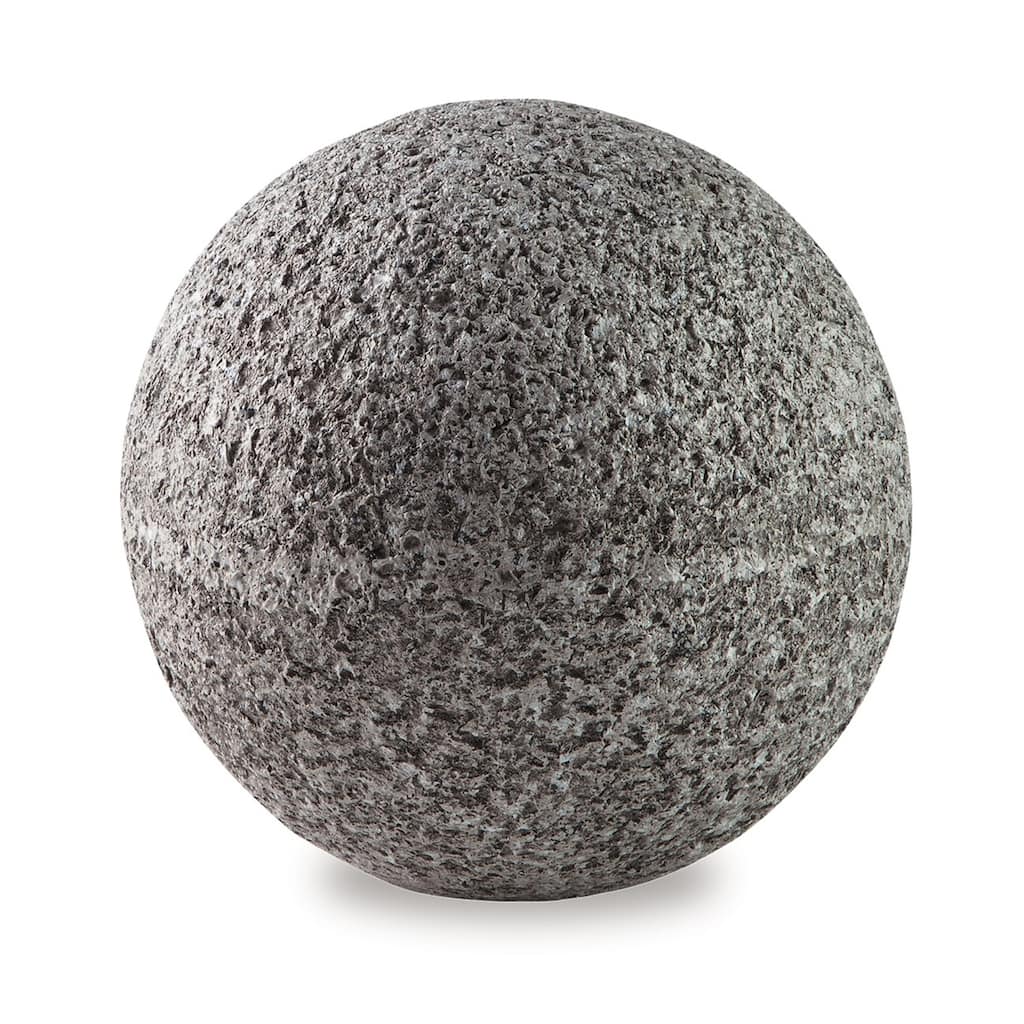 Zean 6 Inch Tabletop Sculpture Set of 3, Sphere, Gray Faux Cement Look