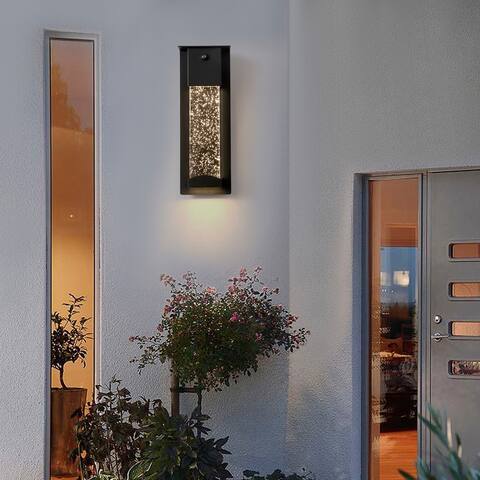 Outdoor LED Wall Sconce Porch Lamp Fixture Waterproof Light Sensor - 4.7"x2.8"x13.8"(LxWxH)