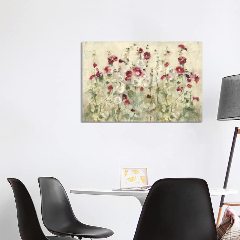 iCanvas "Hollyhocks Row Cool" by Cheri Blum Canvas Print