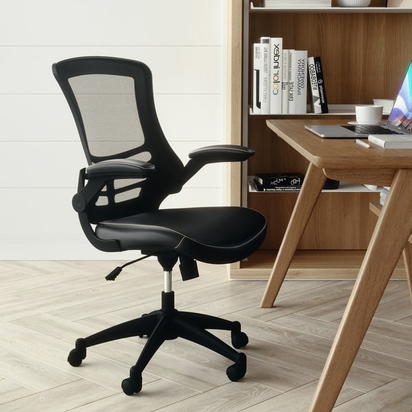 slide 2 of 46, Mid-Back Mesh Swivel Ergonomic Task Office Chair with Flip-Up Arms