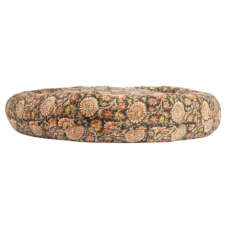 Cotton Slub Pet Bed with Floral Pattern