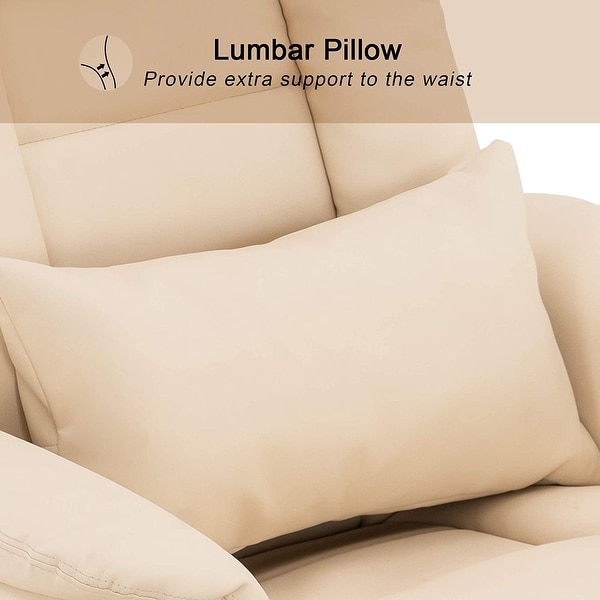 Mcombo Recliner with Ottoman Vibration Massage Lumbar Pillow