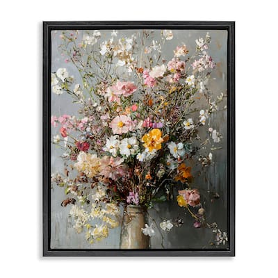 Stupell Overflowing Spring Flowers Framed Floater Canvas Wall Art Design By Franklyn Gregory