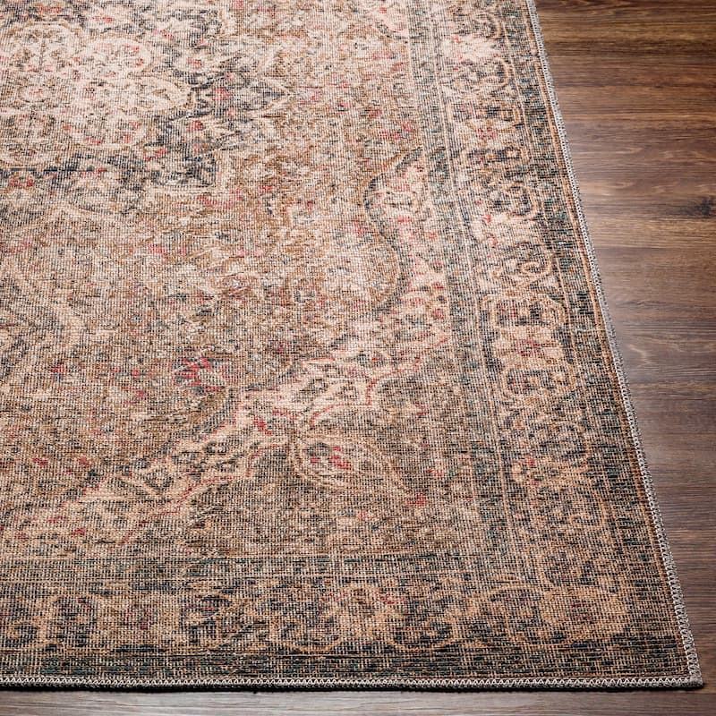Livabliss Duquette Persian Medallion Printed Machine Washable Area Rug
