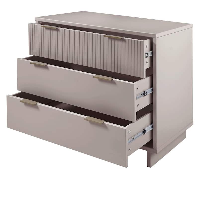Manhattan Comfort Granville 38.18" Modern Standard 3 Drawer Dresser